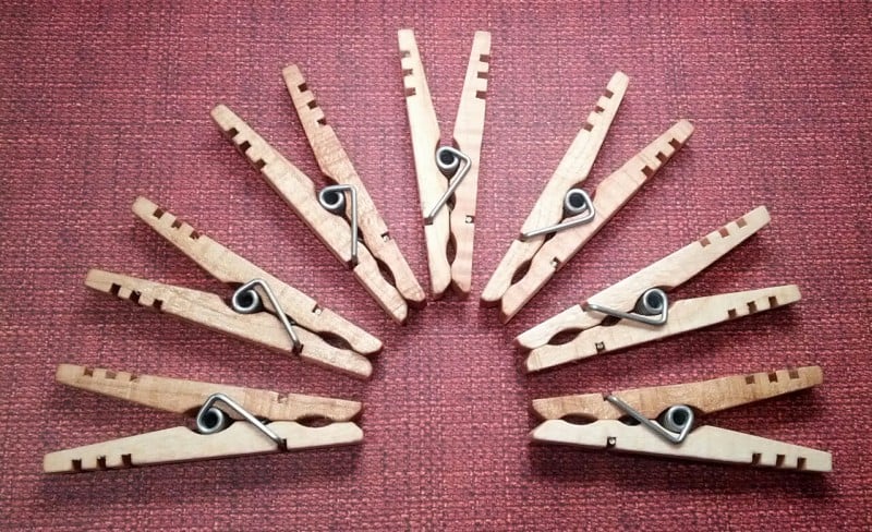 Semi-circle of Heavy duty American made clothespins