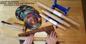 Potholders, mallets, French style Rolling Pins