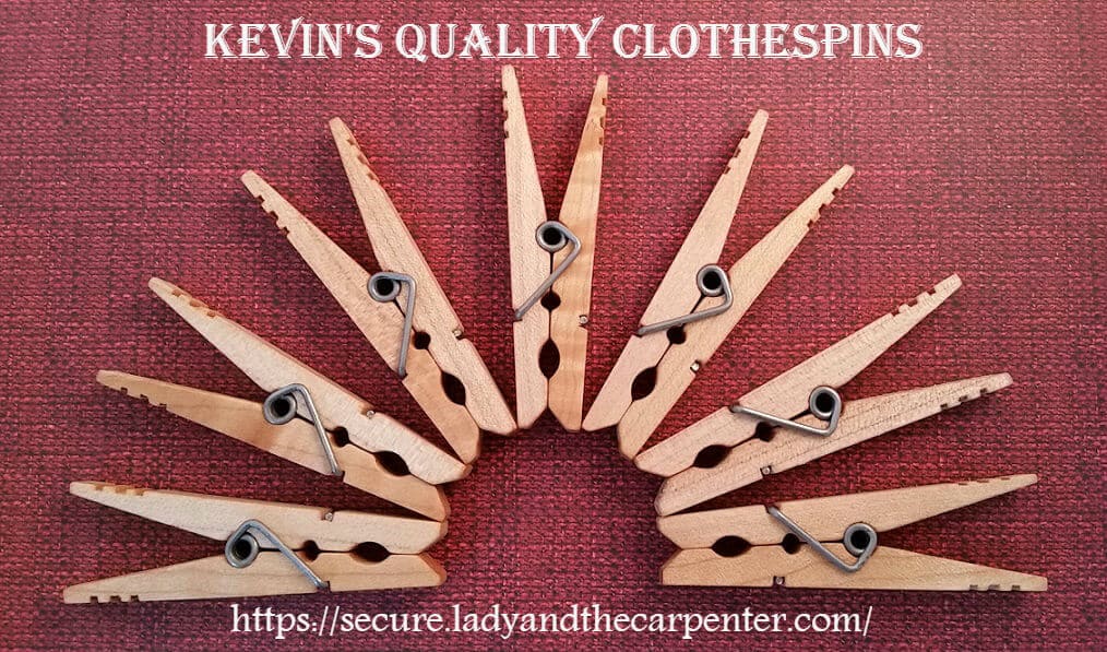 Kevin's Quality Clothespins (Maple, Natural) Sold in Sets of 10